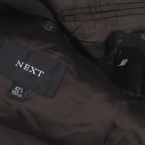 Next Men's Brown Single-Breasted Suit Jacket 42L