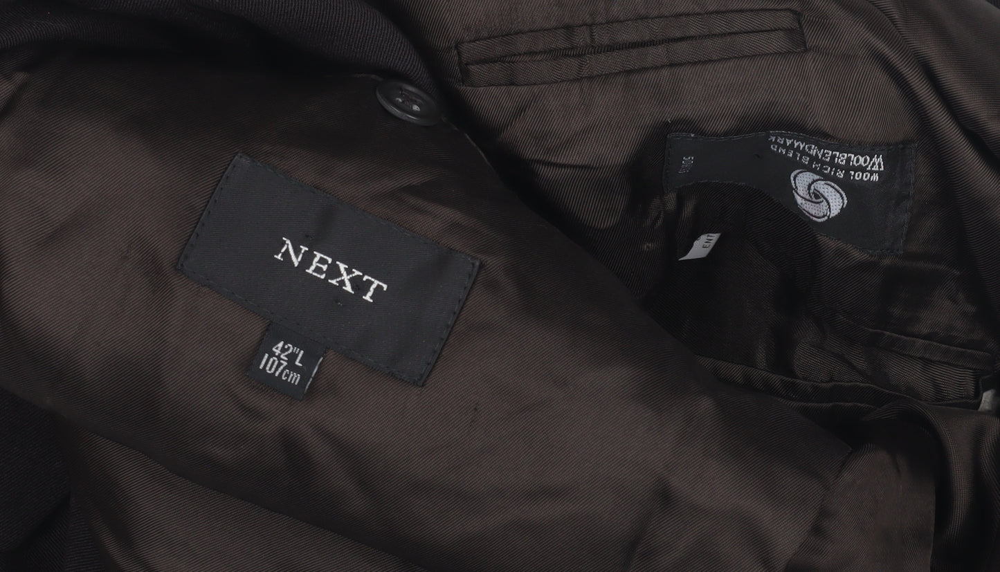 Next Men's Brown Single-Breasted Suit Jacket 42L