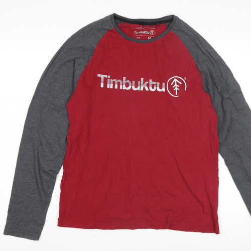 Timbuktu Men's Red Grey Long Sleeve T-Shirt, M