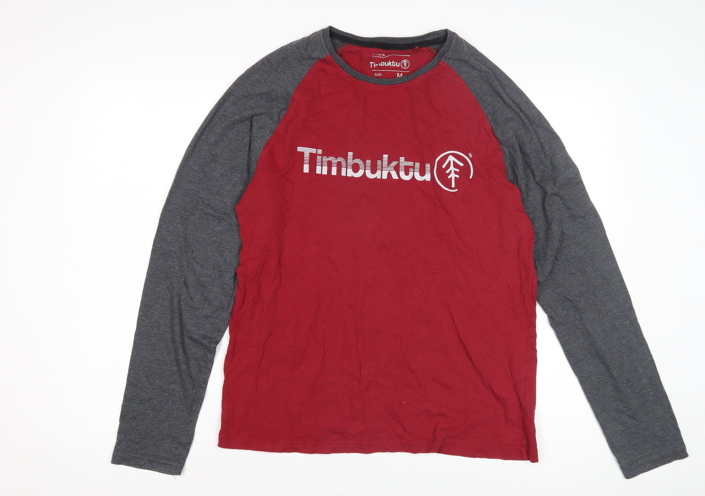 Timbuktu Men's Red Grey Long Sleeve T-Shirt, M