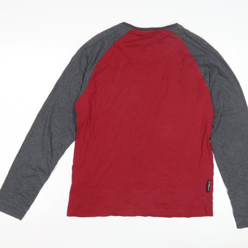Timbuktu Men's Red Grey Long Sleeve T-Shirt, M
