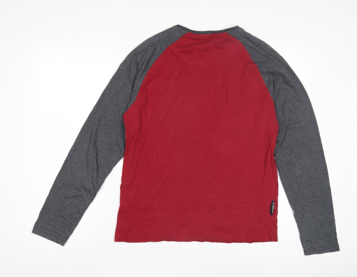 Timbuktu Men's Red Grey Long Sleeve T-Shirt, M