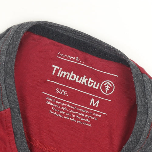 Timbuktu Men's Red Grey Long Sleeve T-Shirt, M