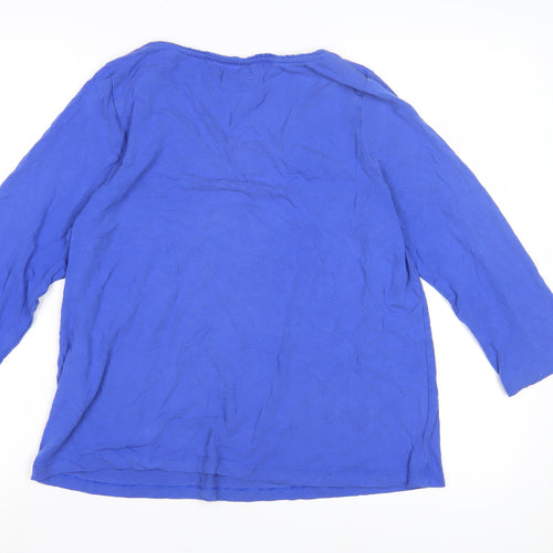 Classic Women's Blue 3/4 Sleeve Basics Top Size 16