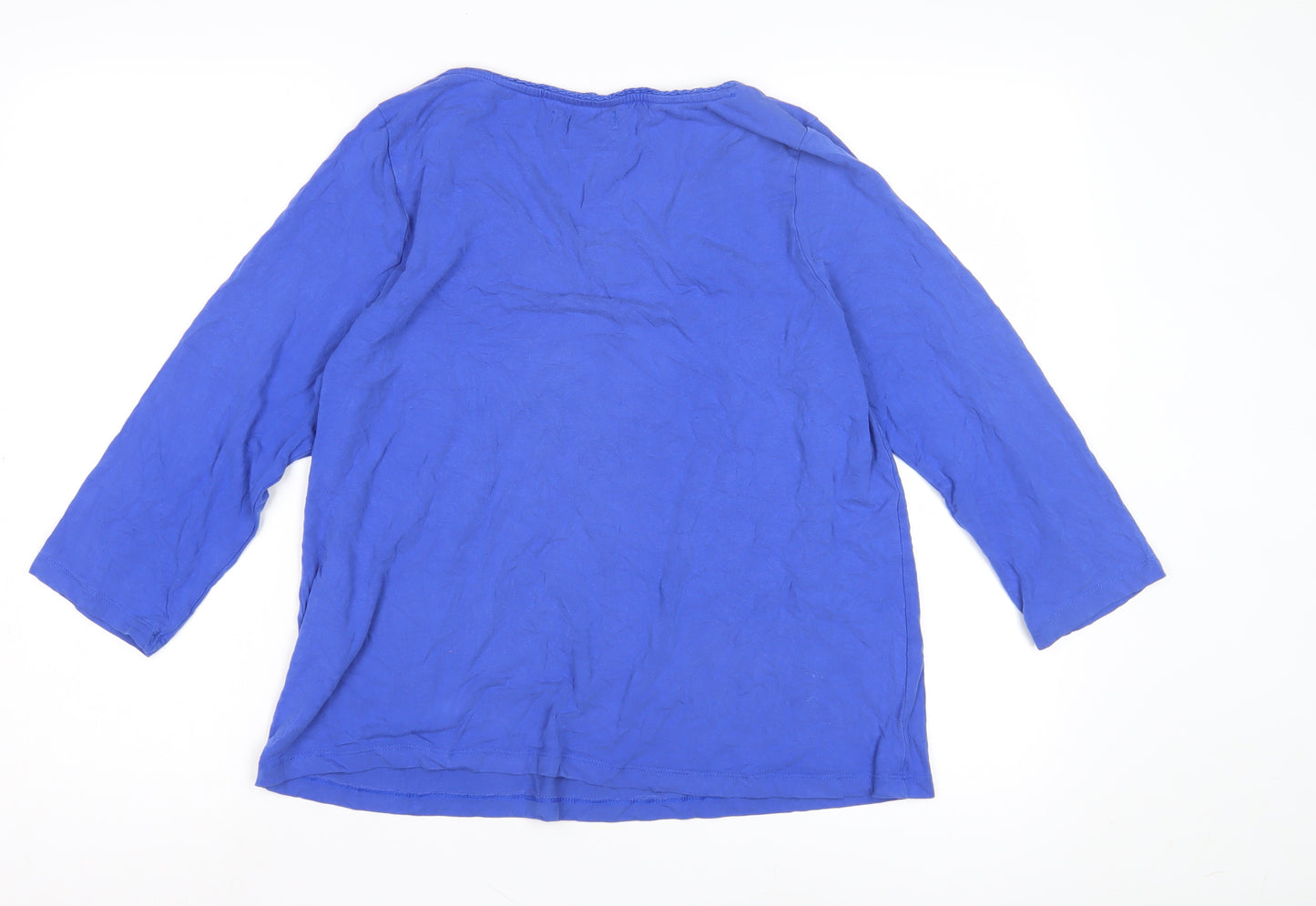 Classic Women's Blue 3/4 Sleeve Basics Top Size 16