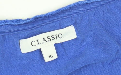 Classic Women's Blue 3/4 Sleeve Basics Top Size 16