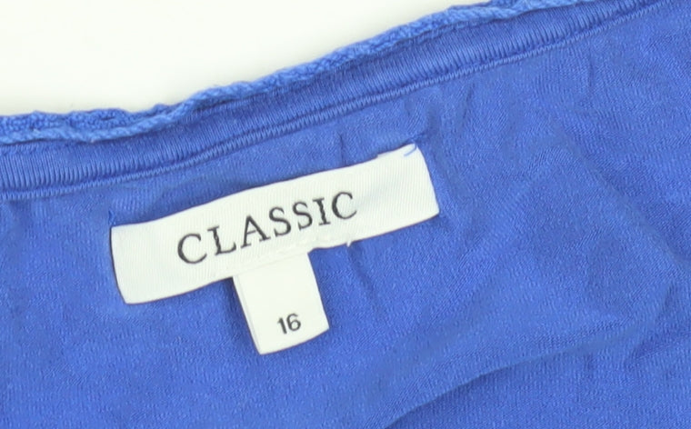 Classic Women's Blue 3/4 Sleeve Basics Top Size 16