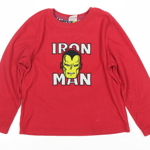 Marvel Boys Red Iron Man Graphic Pullover Sweatshirt