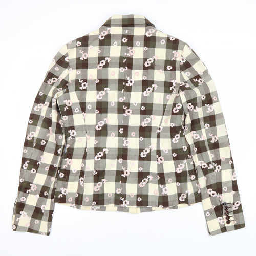 Joseph Women's Brown Check Blazer, Size 16, Classic Fit