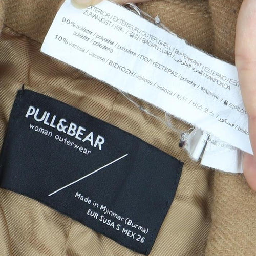 Pull&Bear Women's Brown Mid-Length Overcoat
