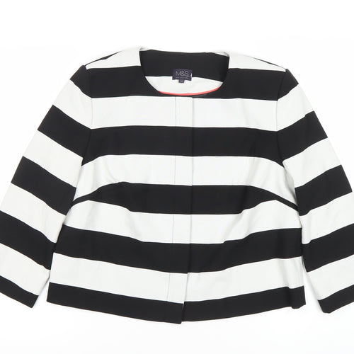 Marks and Spencer Women's Black Striped Blazer UK 14
