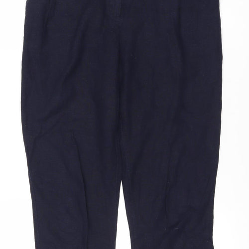 Asos Women's Blue Linen Blend Trousers Size 8