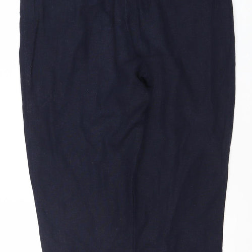 Asos Women's Blue Linen Blend Trousers Size 8
