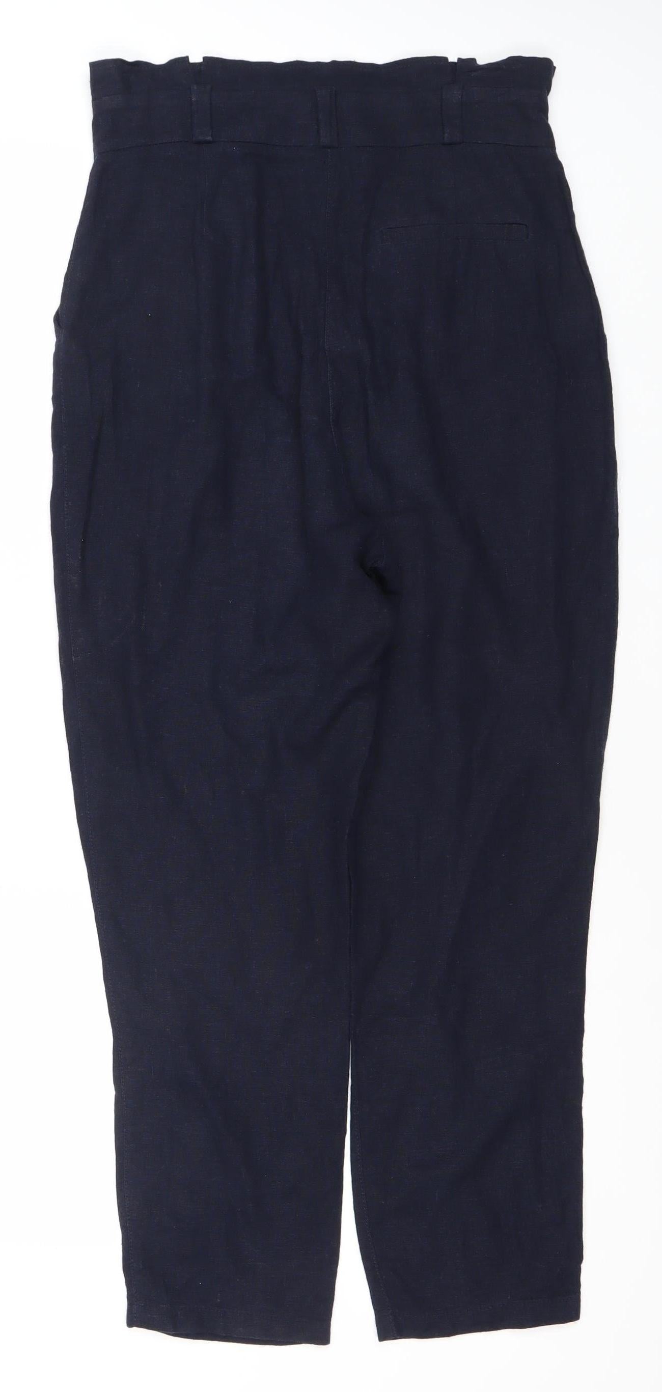 Asos Women's Blue Linen Blend Trousers Size 8