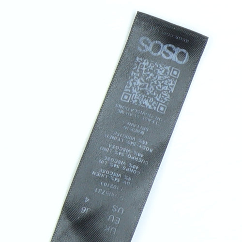 Asos Women's Blue Linen Blend Trousers Size 8