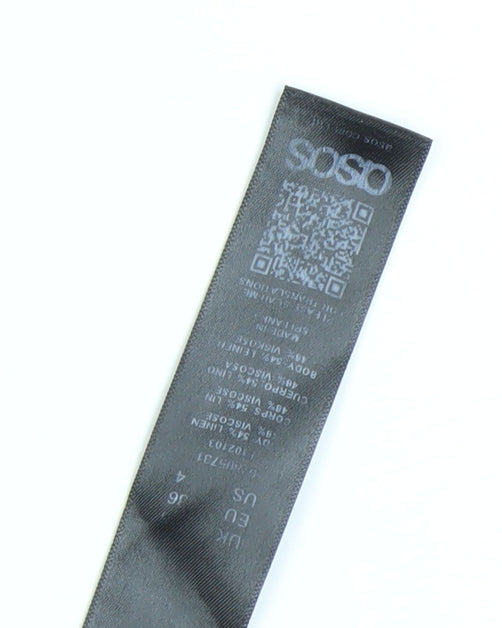 Asos Women's Blue Linen Blend Trousers Size 8