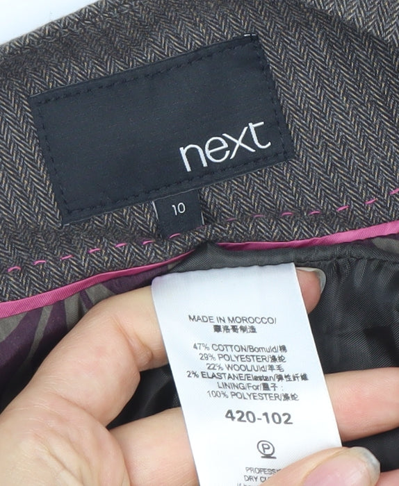 Next Women's Brown Herringbone Waistcoat Size 10