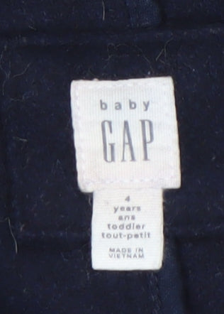 Gap Boys Blue Duffle Coat 4 Years Plaid Hooded Winter