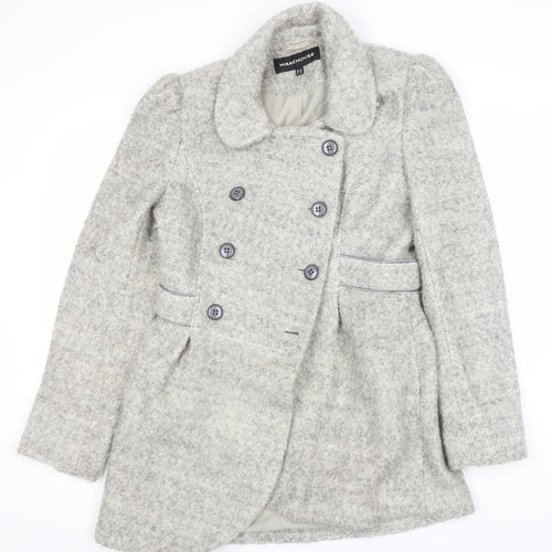 Warehouse Women's Grey Pea Coat Size 10