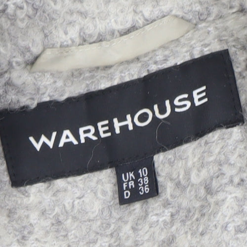 Warehouse Women's Grey Pea Coat Size 10