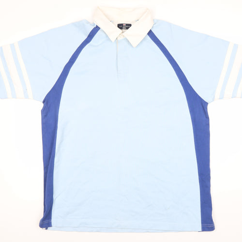 Marks and Spencer Men's Blue Colourblock Polo L
