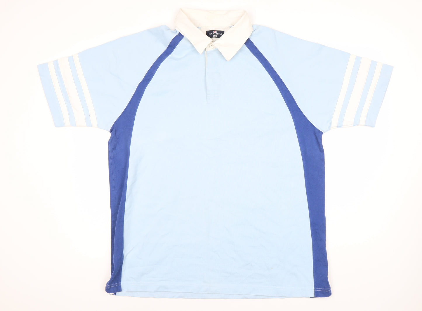 Marks and Spencer Men's Blue Colourblock Polo L