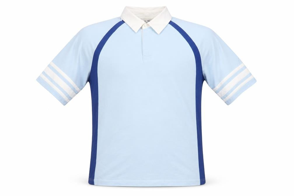 Front view of Marks & Spencer Men's Blue Colourblock Polo L