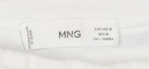 MNG Women's White Black Striped T-Shirt Size 12