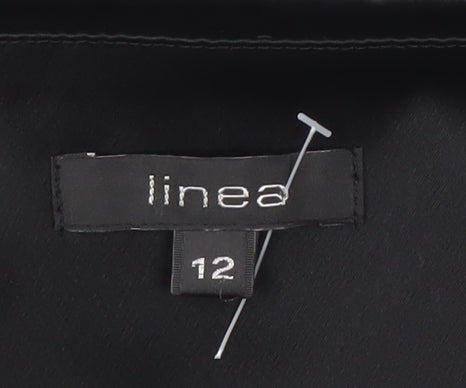 Linea Women's Black Suit Top Size 12 Short Sleeve