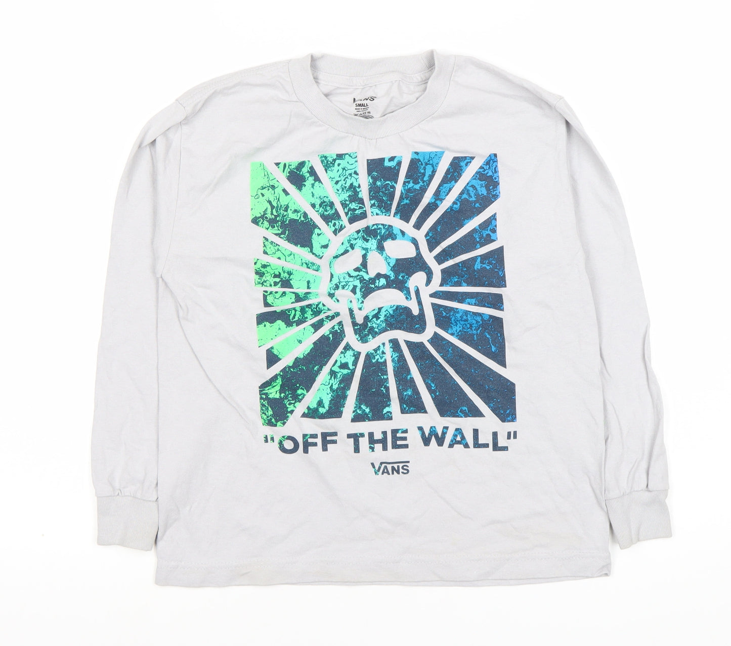 Vans Boys White Graphic Long Sleeve T-Shirt - Small