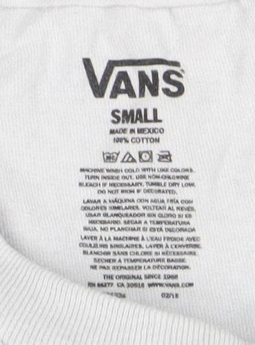 Vans Boys White Graphic Long Sleeve T-Shirt - Small