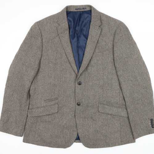 RJR John Rocha Men's Brown Tweed Blazer Jacket 46R