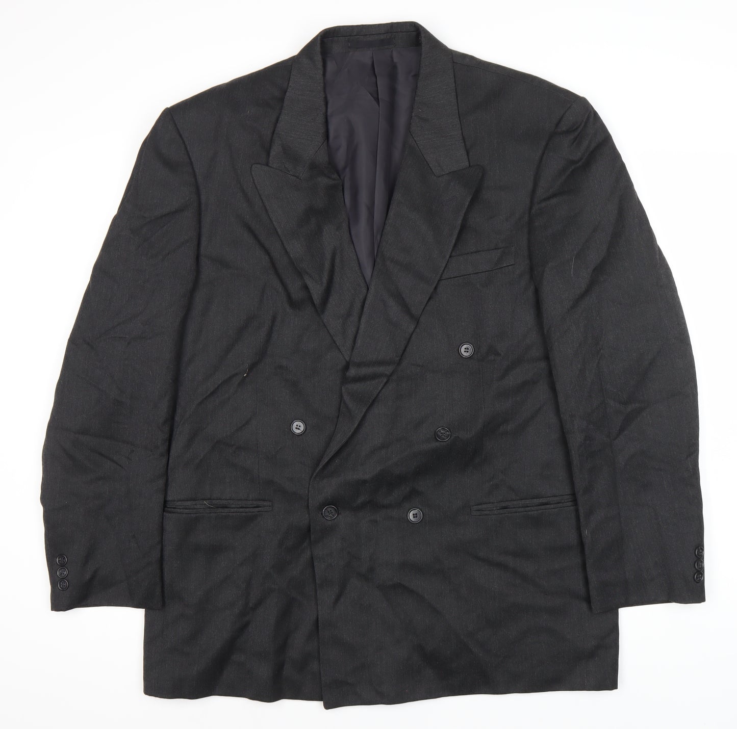 Burtons Men's Black Blazer 44 Long Double-Breasted