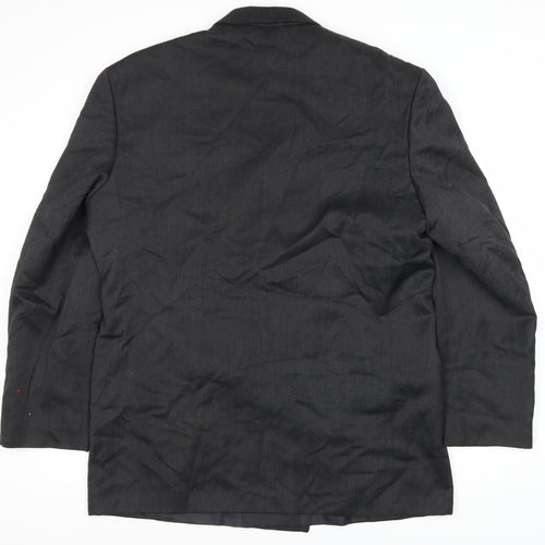 Burtons Men's Black Blazer 44 Long Double-Breasted