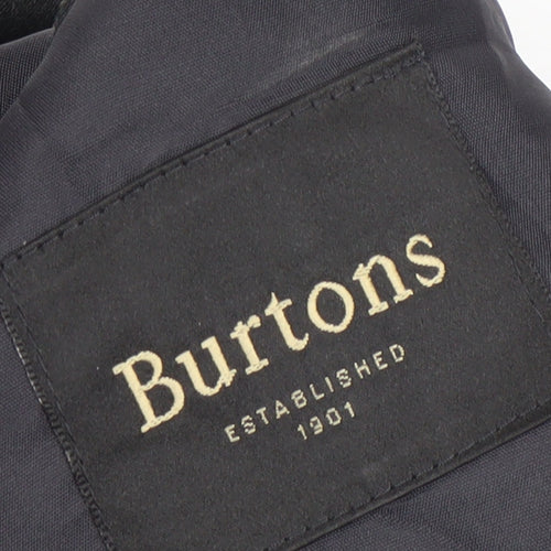 Burtons Men's Black Blazer 44 Long Double-Breasted