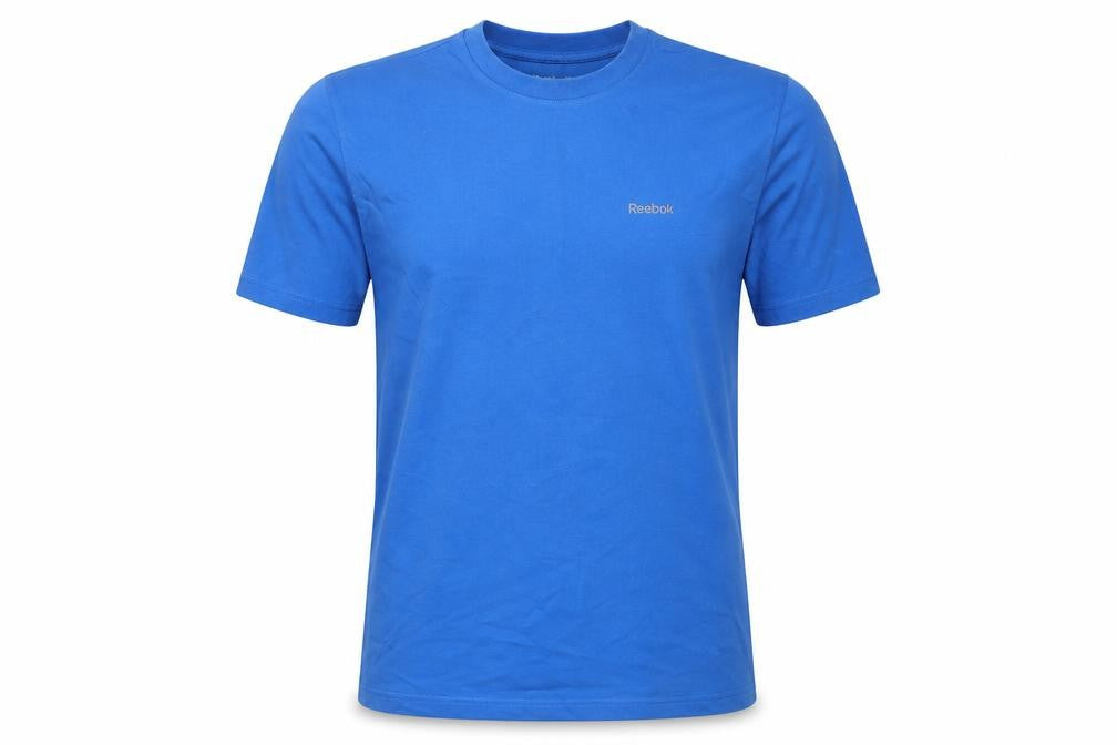 Front view of Reebok Men's Blue Crew Neck T-Shirt - M
