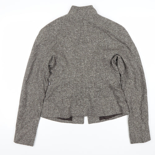 Anne Klein Women's Grey Tweed Belted Jacket Size 2