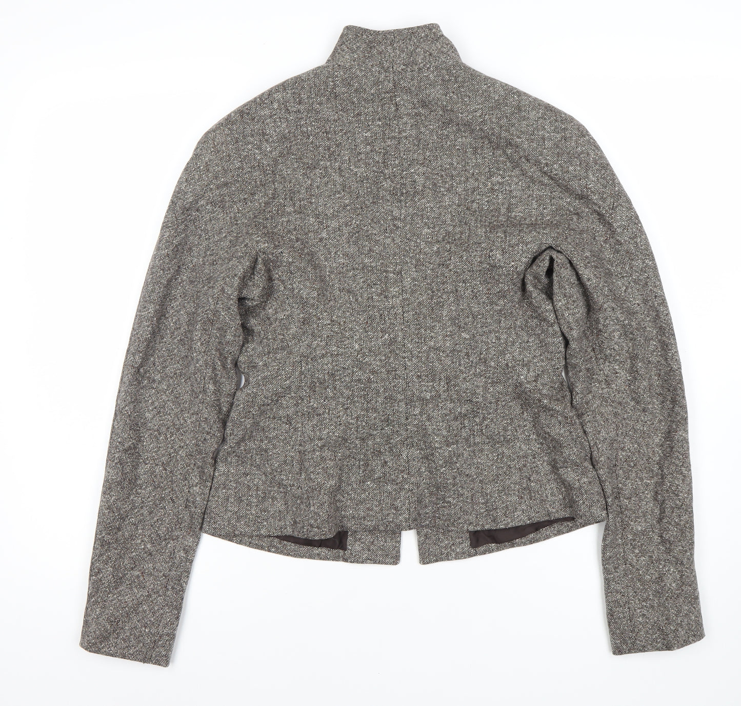 Anne Klein Women's Grey Tweed Belted Jacket Size 2