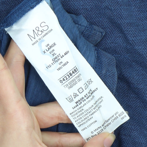 Marks and Spencer Blue Men's Polo XL Short Sleeve