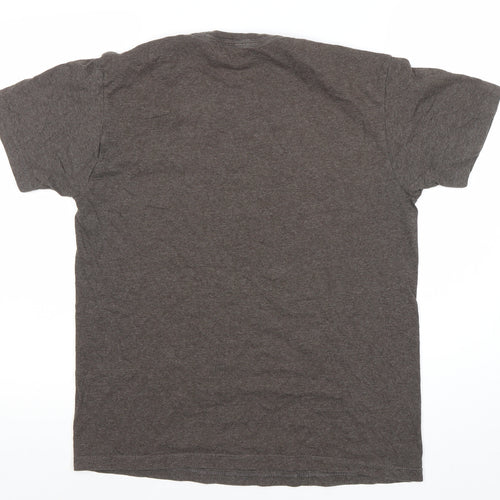 STP Men's Grey Logo Tee, Size M, Short Sleeve, Graphic Print