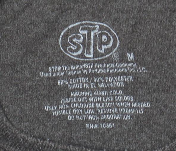 STP Men's Grey Logo Tee, Size M, Short Sleeve, Graphic Print