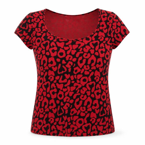 Marks and Spencer Women's Red Animal Print T-Shirt