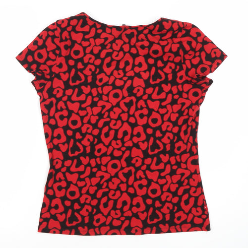 Marks and Spencer Women's Red Animal Print T-Shirt