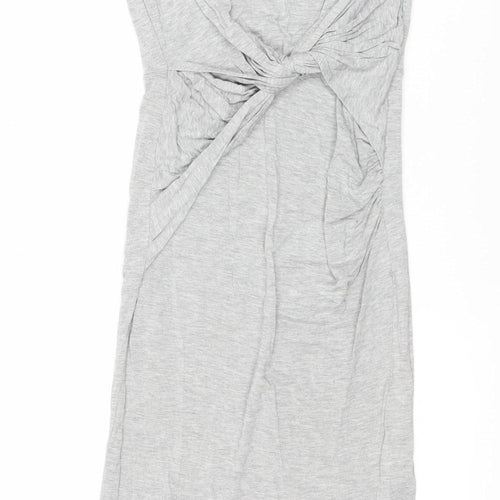 H&M Women's Grey Jersey Dress, Size 6, Casual Spring/Summer