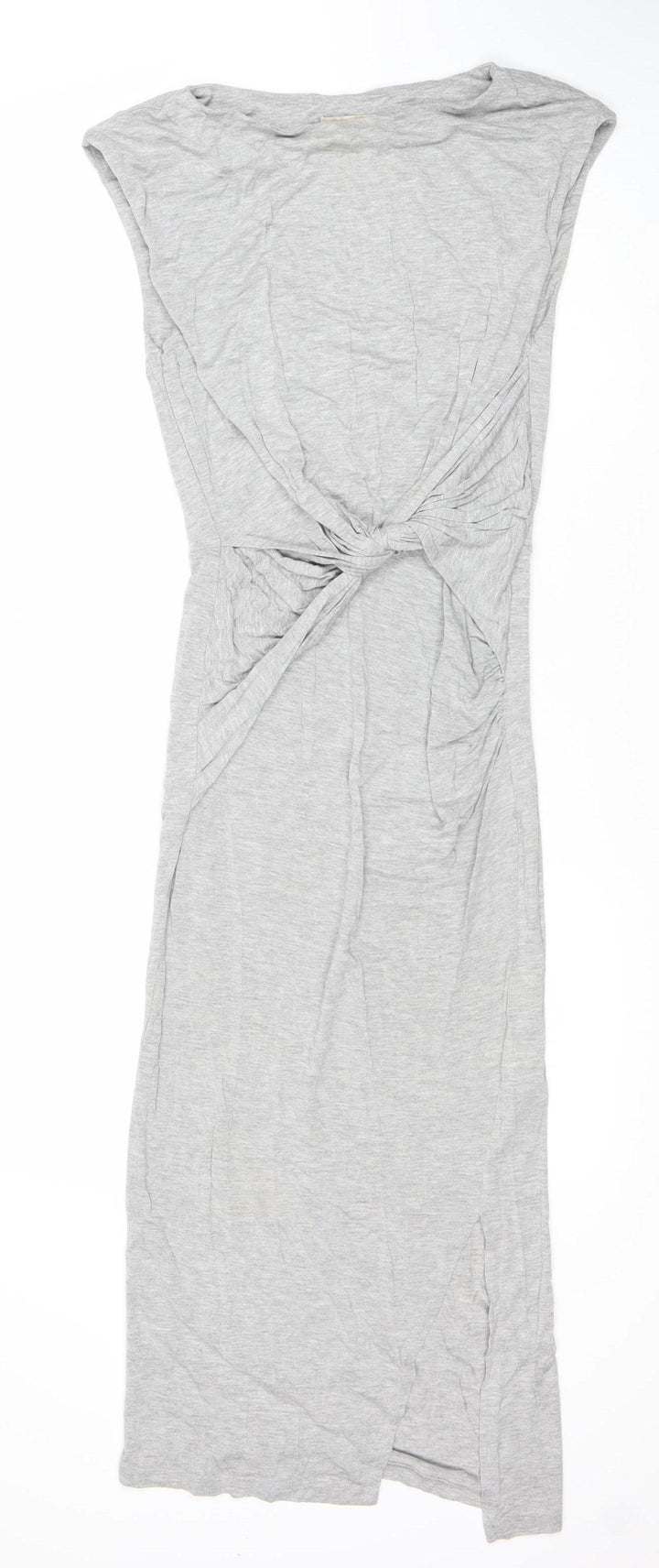 H&M Women's Grey Jersey Dress, Size 6, Casual Spring/Summer
