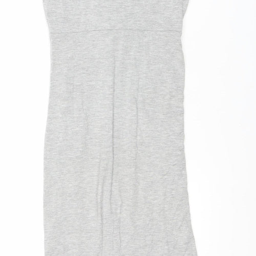 H&M Women's Grey Jersey Dress, Size 6, Casual Spring/Summer