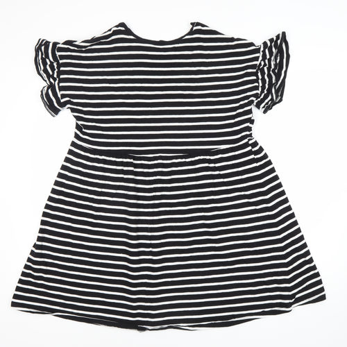 New Look Women Black Size 8 Flutter Sleeve Dress