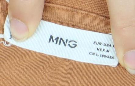 MNG Women's Brown T-Shirt Short Sleeve Size 14