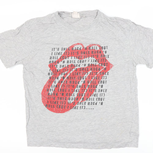 H&M Unisex Grey Music T-Shirt Size 12