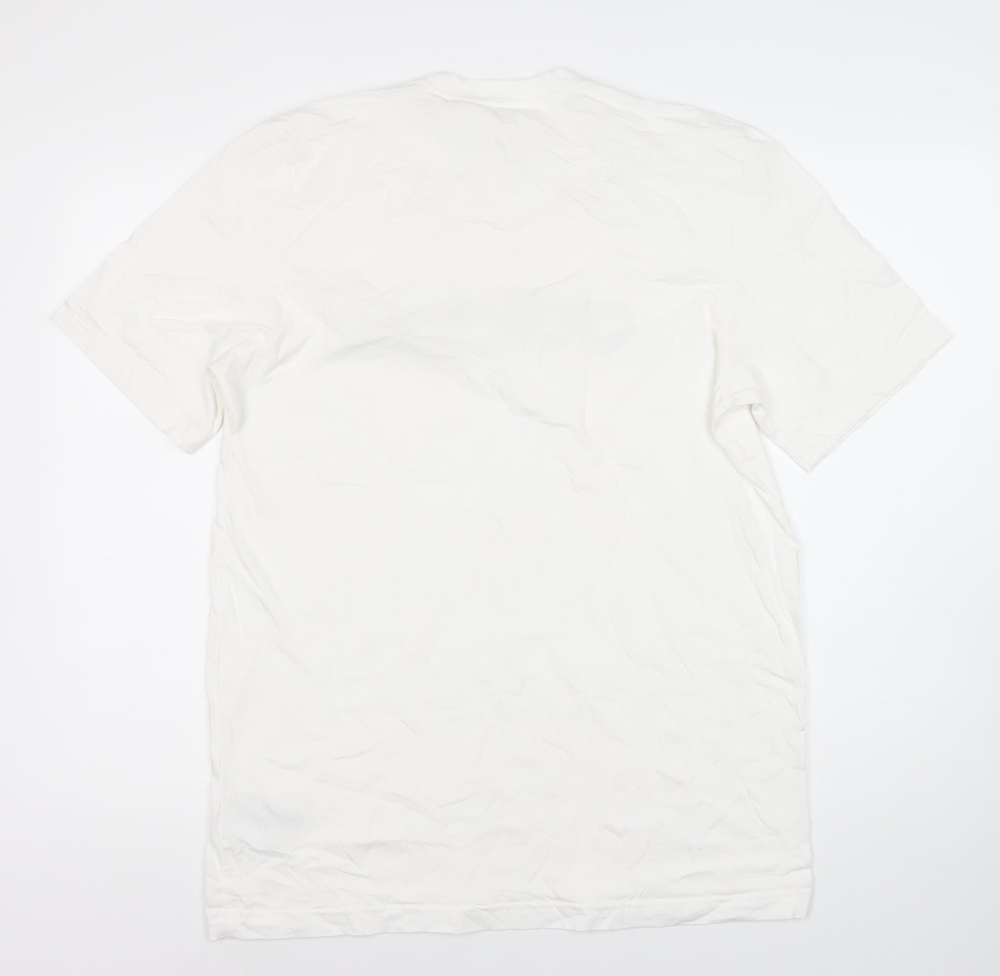 Adidas Men's White Logo T-Shirt, Size L, Crew Neck